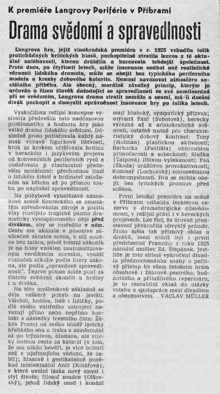 Drama svědomí a spravedlnosti, Nové Příbramsko, roč. VI. (XIV.), čís. 4, 30.leden 1965, s. 3.